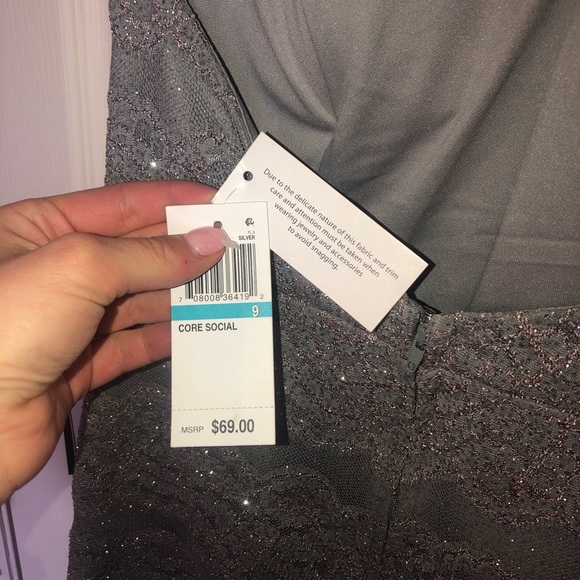 NWT City Studio Juniors' Glitter Lace Dress - Picture 8 of 8